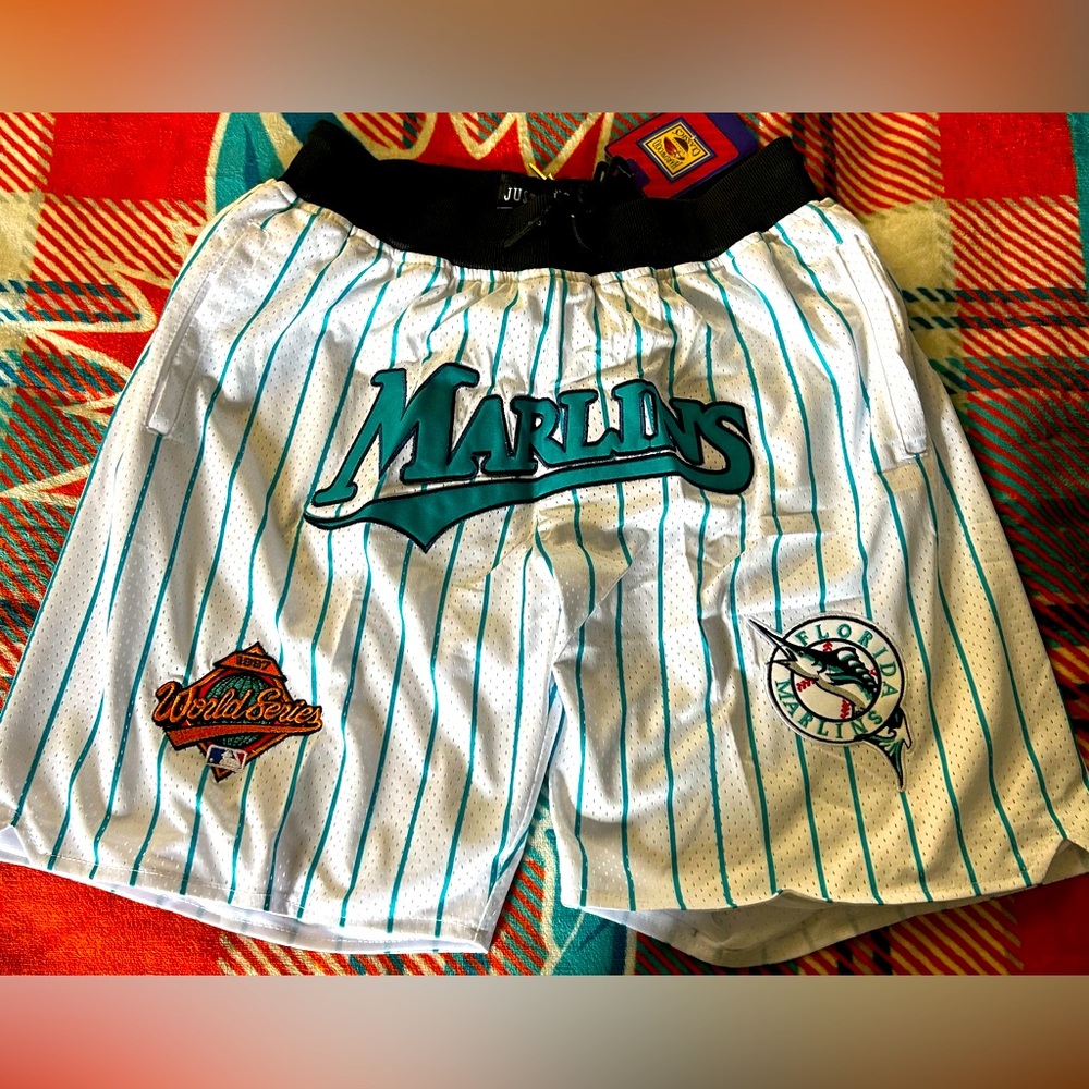 Host Pick Florida Marlins Striped Shorts